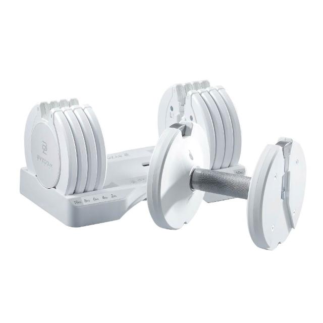 【BYZOOM FITNESS】Pure Series可調式啞鈴22lb/約10kg 雙入+專用啞鈴架(黑/白二色)