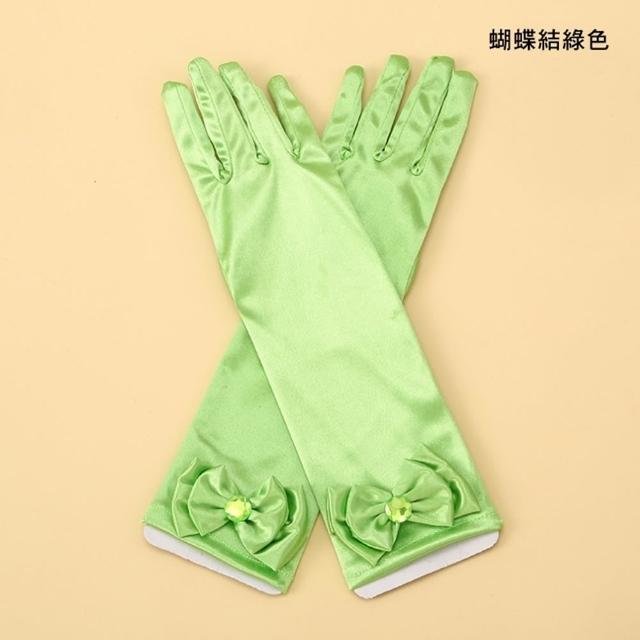 【橘魔法】公主燙印 蝴蝶結緞面手套 女童 兒童 童裝 萬聖節 冰雪奇緣 艾莎 Elsa 表演 角色扮演 戲劇 表演