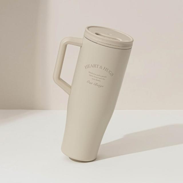 【Oolab 良杯製所】(鈦陶瓷)輕量不鏽鋼鈦陶瓷層 隨行手把杯1150ml(密封防漏/收納式吸管/可車用/鈦塗層)