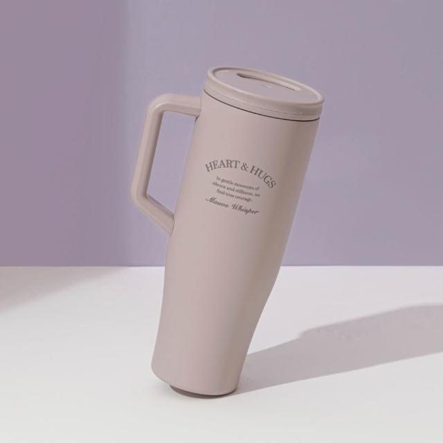 【Oolab 良杯製所】(鈦陶瓷)輕量不鏽鋼鈦陶瓷層 隨行手把杯1150ml(密封防漏/收納式吸管/可車用/鈦塗層)