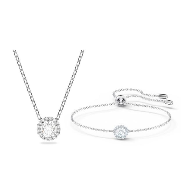 【SWAROVSKI 施華洛世奇】官方直營 momo獨家 心心相印 愛心手鍊/耳環/項鍊1+1組 (七夕禮物/情人節)