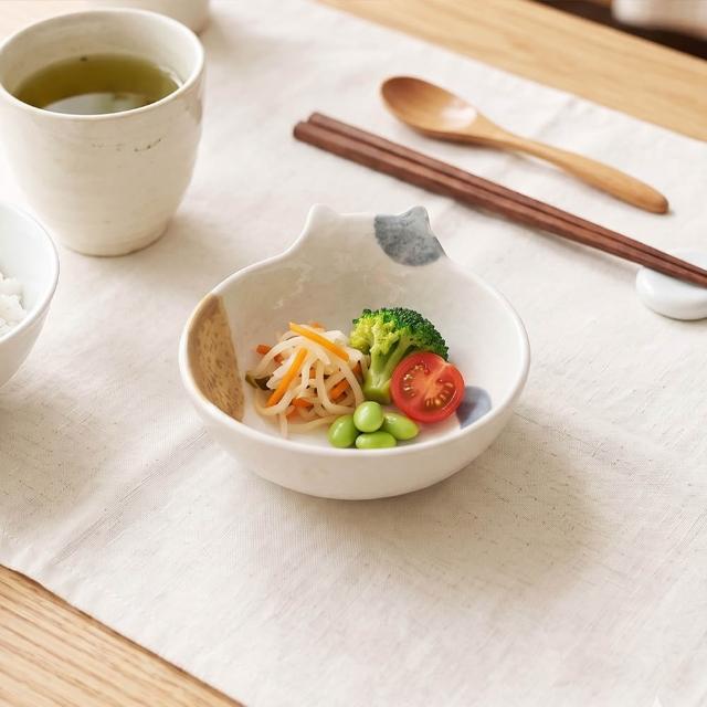【Just Home】花喵系列陶瓷4.5吋碗150ml-2色可選(可微波 碗 碗盤 湯碗 飯碗)
