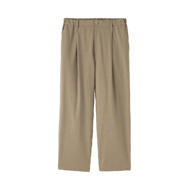 【MUJI 無印良品】男速乾打褶寬版褲(墨灰/黑色/米色/摩卡棕)
