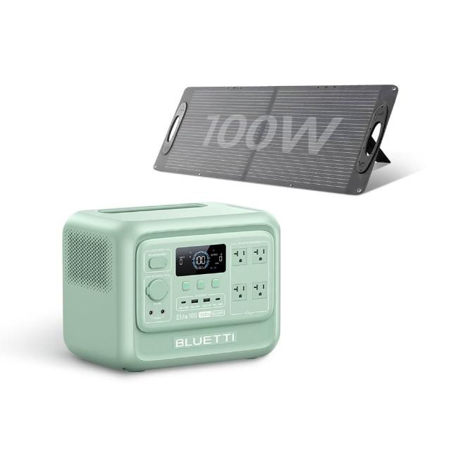 【BLUETTI】1800W電吉拉mini儲能電源+100W太陽能板(戶外行動電源／行動電站／移動電源／露營電源)