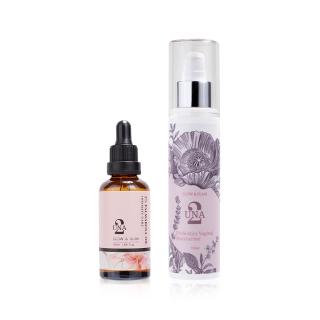 【BIOCROWN 百匡】5%玫瑰草私密保養油 50ml+咩咩不啾 乳酸修護私密凝膠 120ml - UNA
