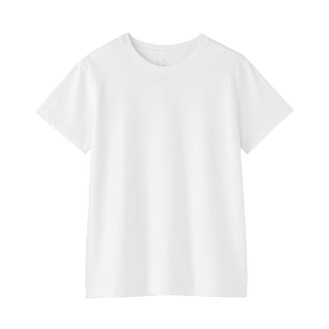 【MUJI 無印良品】女天竺圓領短袖T恤(白色/黑色/磚紅/淺黃/薰衣草紫/黑橫紋/黑紋樣/粉紅紋樣/灰棕紋樣)