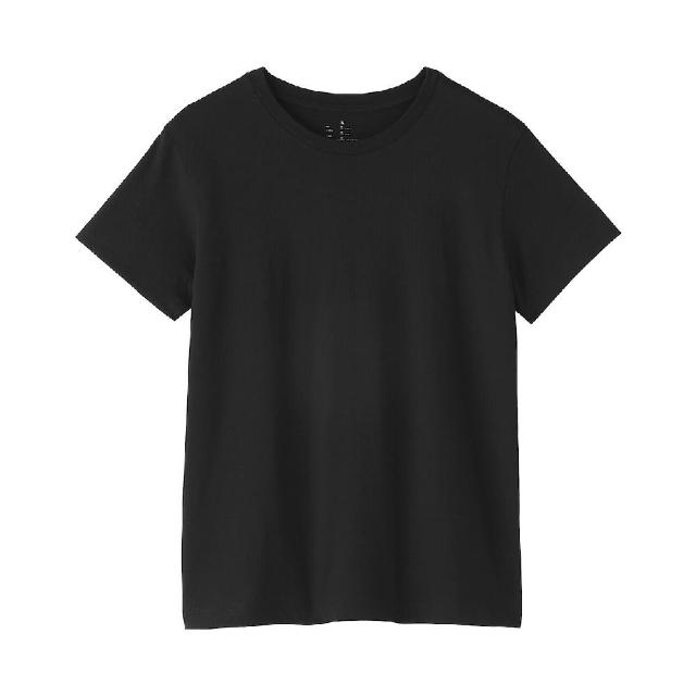 【MUJI 無印良品】女天竺圓領短袖T恤(白色/黑色/磚紅/淺黃/薰衣草紫/黑橫紋/黑紋樣/粉紅紋樣/灰棕紋樣)