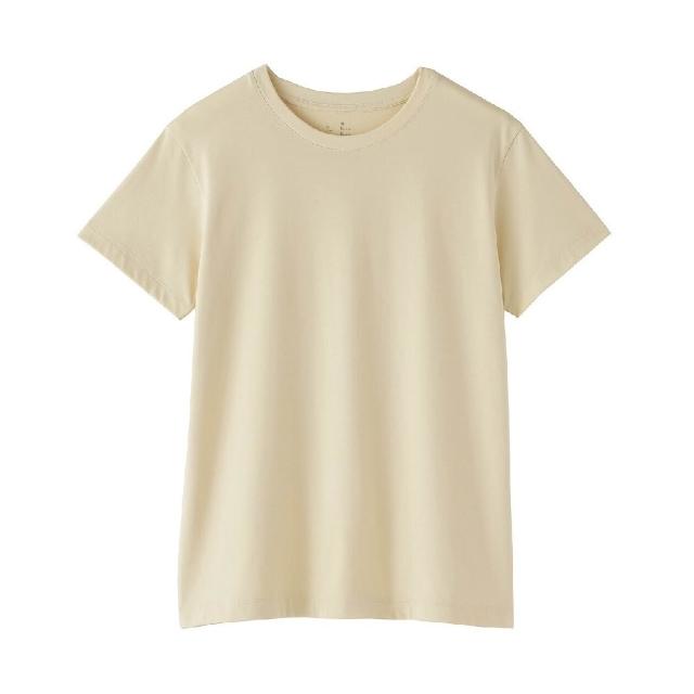 【MUJI 無印良品】女天竺圓領短袖T恤(白色/黑色/磚紅/淺黃/薰衣草紫/黑橫紋/黑紋樣/粉紅紋樣/灰棕紋樣)