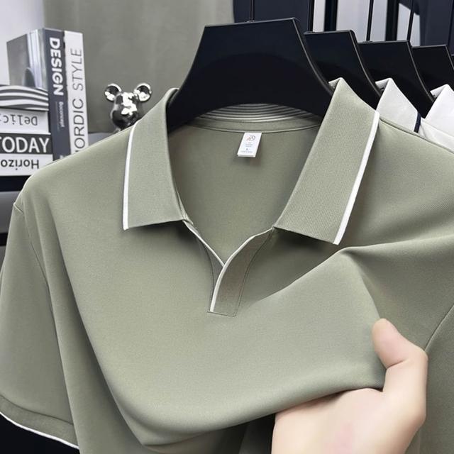 【巴黎精品】現貨+預購 男POLO衫高爾夫球衫夏季薄款冰絲涼感速乾短袖上衣(男裝吸濕排汗男襯衫3款b7a2 C)