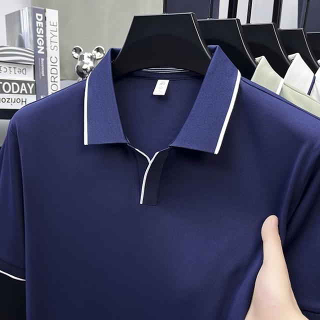 【巴黎精品】現貨+預購 男POLO衫高爾夫球衫夏季薄款冰絲涼感速乾短袖上衣(男裝吸濕排汗男襯衫3款b7a2 C)