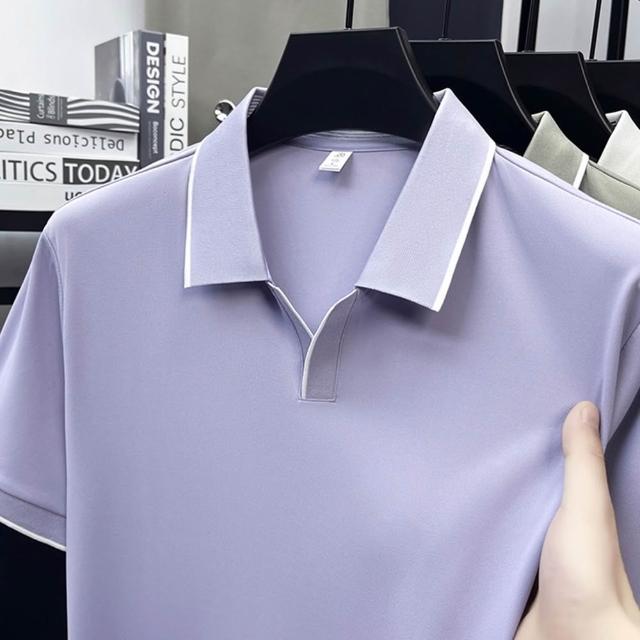 【巴黎精品】現貨+預購 男POLO衫高爾夫球衫夏季薄款冰絲涼感速乾短袖上衣(男裝吸濕排汗男襯衫3款b7a2 D)