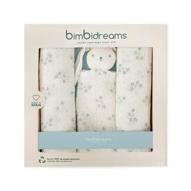 【bimbidreams】兔兔安撫巾+二入紗布巾新生禮盒 (新生兒禮 滿月禮 彌月禮 嬰兒禮盒)