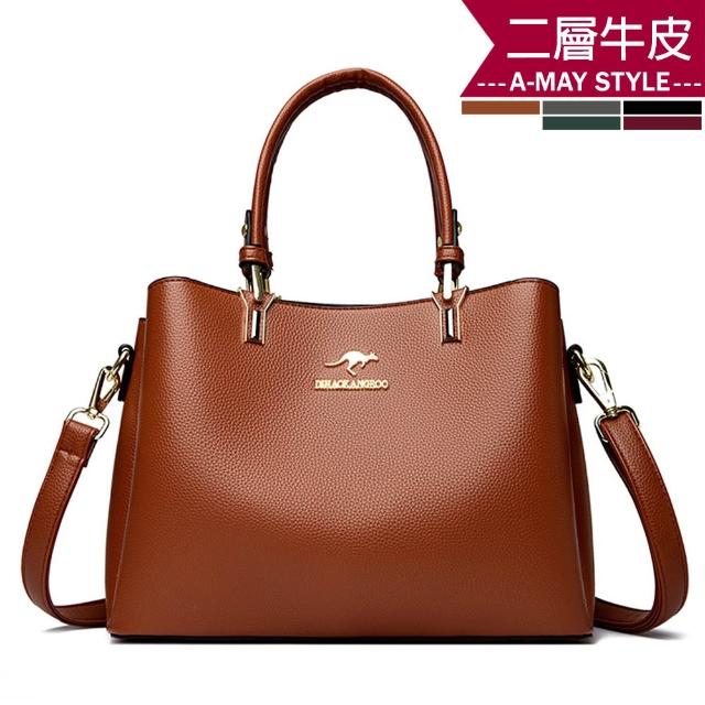 【Amay Style 艾美時尚】夏新品 女真皮包 側肩包 通勤時尚牛皮大容量手提斜背托特包(5色.預購)