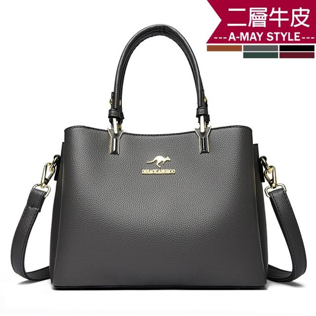 【Amay Style 艾美時尚】夏新品 女真皮包 側肩包 通勤時尚牛皮大容量手提斜背托特包(5色.預購)