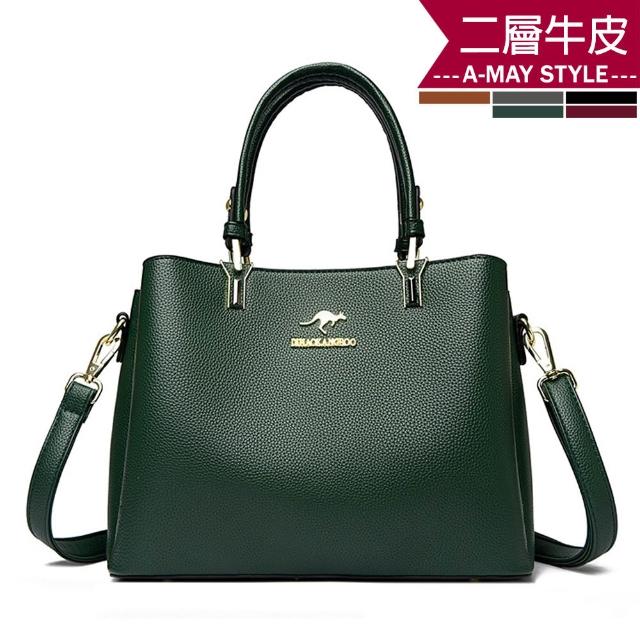 【Amay Style 艾美時尚】夏新品 女真皮包 側肩包 通勤時尚牛皮大容量手提斜背托特包(5色.預購)