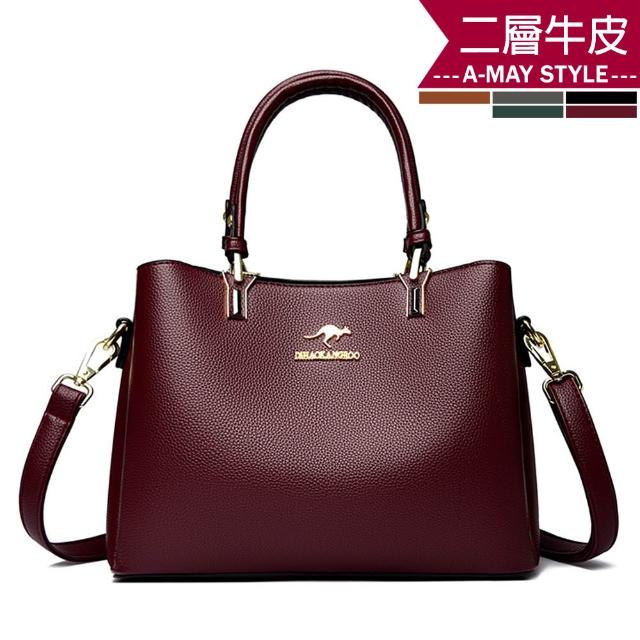 【Amay Style 艾美時尚】夏新品 女真皮包 側肩包 通勤時尚牛皮大容量手提斜背托特包(5色.預購)