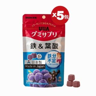 【UHA 味覺糖】鐵及葉酸 軟糖100日(共5包)|日本原裝進口、網路熱搜機能軟糖、女性保健