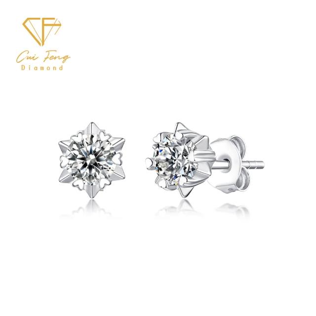 【CF Diamond】｜閃耀莫桑鑽系列 (生日禮物 雙11 1克拉 男戒 女戒 項鍊 戒指 耳環 莫桑鑽 培育鑽)