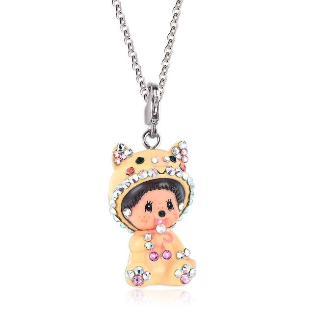 【Monchhichi】蒙奇奇 可愛動物 夢幻寶貝 吊墜項鍊(小寶款 娃娃吊飾 鎖骨項鍊 項鍊墜子 萌趣趣 夢奇奇)