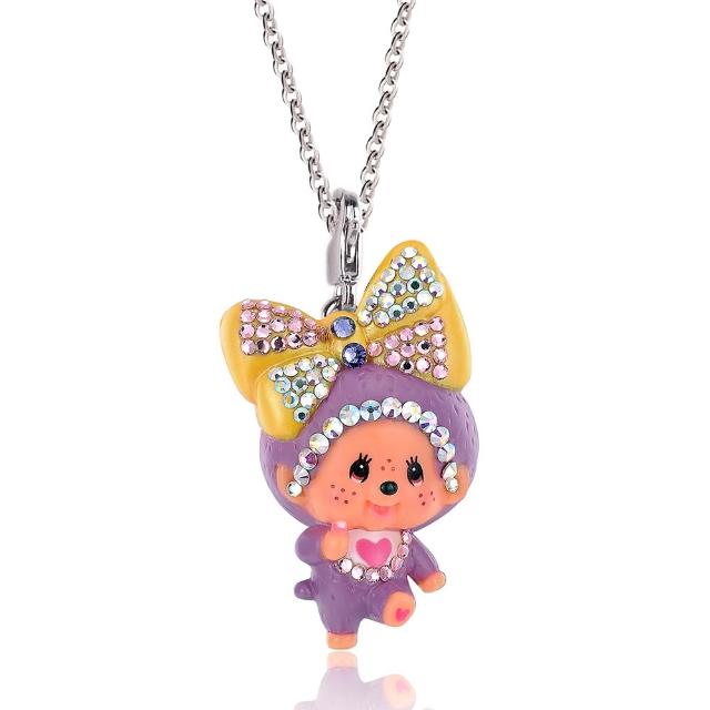 【Monchhichi】蒙奇奇 可愛動物 夢幻寶貝 吊墜項鍊(小寶款 娃娃吊飾 鎖骨項鍊 項鍊墜子 萌趣趣 夢奇奇)