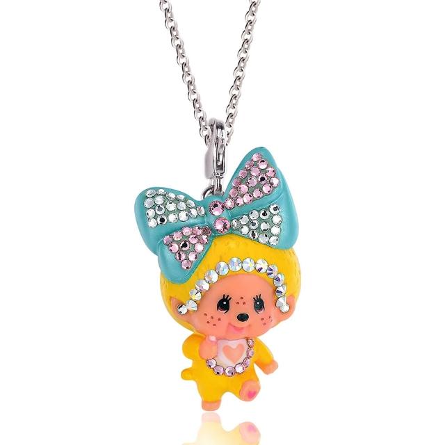 【Monchhichi】蒙奇奇 可愛動物 夢幻寶貝 吊墜項鍊(小寶款 娃娃吊飾 鎖骨項鍊 項鍊墜子 萌趣趣 夢奇奇)