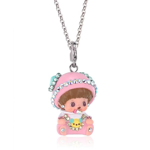 【Monchhichi】蒙奇奇 可愛動物 夢幻寶貝 吊墜項鍊(小寶款 娃娃吊飾 鎖骨項鍊 項鍊墜子 萌趣趣 夢奇奇)