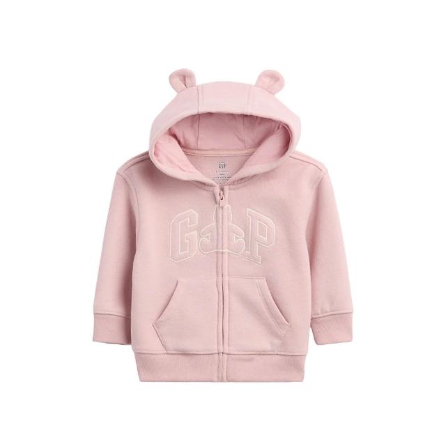 【GAP】嬰兒VintageSoft布萊納小熊Gap Logo拉鍊連帽運動衫-多色任選(910784)