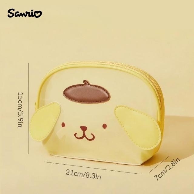 【SANRIO 三麗鷗】正版授權布丁狗透氣網布化妝包收納包零錢包(閨蜜女兒女友生日聖誕交換禮物)