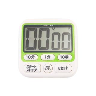 【DRETEC】大字幕6_日本音調時鐘電子學習計時器-綠色-99分50秒-日文按鍵(T-140GN)