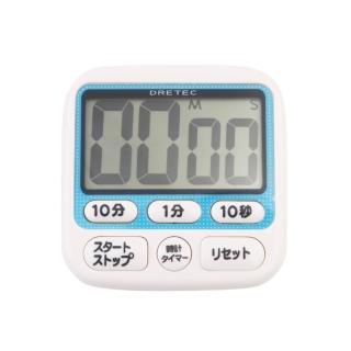 【DRETEC】大字幕6_日本音調時鐘電子學習計時器-藍色-99分50秒-日文按鍵(T-140BL)