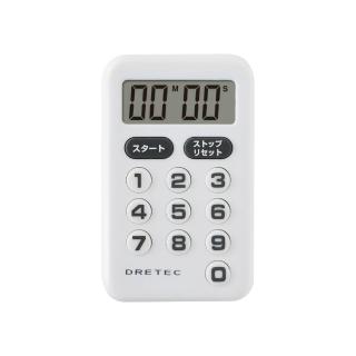 【DRETEC】日本新普斯十鍵式_電子計時器-白色-99分99秒-日文按鍵(T-181WT)