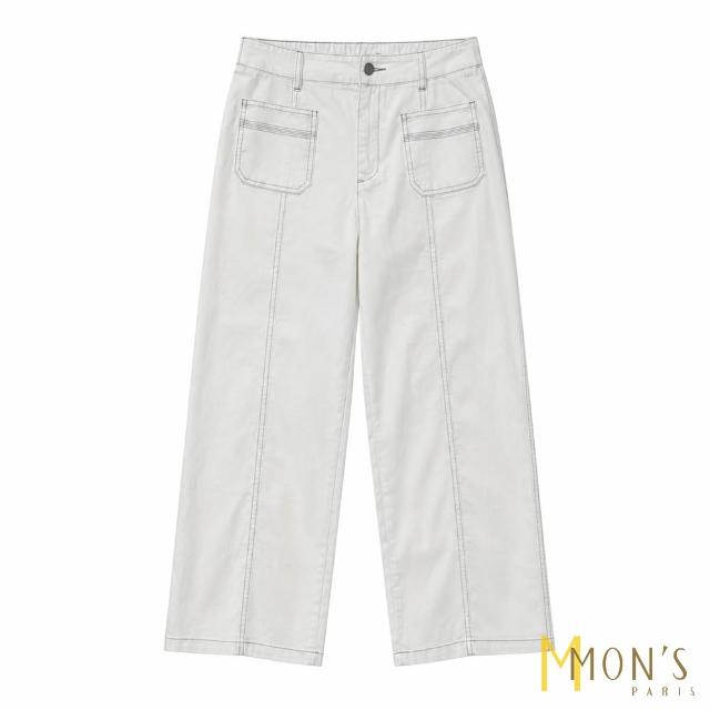 【MON’S】美式撞色線條直筒褲 (5色任選)