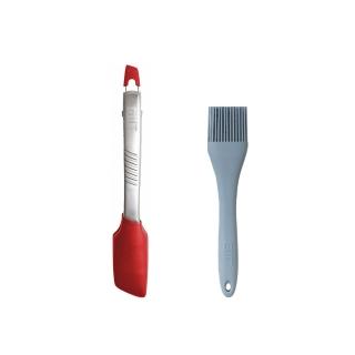【GIR】頂級白金矽膠料理備餐套組-食物夾9吋+小醬料刷19.3cm