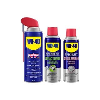 【WD-40】momo獨家 修繕萬用3件組|382ml活動噴嘴+黏膠去除劑+精密電器清潔劑200ml