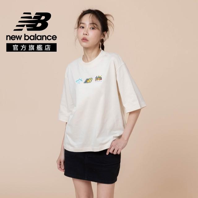 【NEW BALANCE】NB 趣味插畫短T_女性_杏/白_WT62C1ZULIN_WT62C1ZUWT(美版 版型偏大)