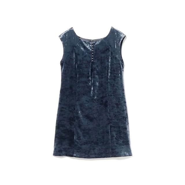 【BEAMS】官方旗艦館 Ray BEAMS / 女裝 拼接 絲絨 短版 洋裝