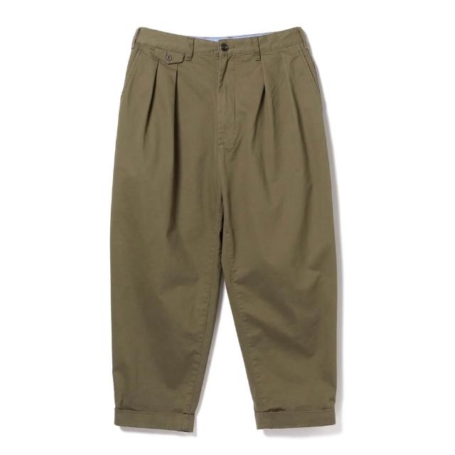 【BEAMS】官方旗艦館 BEAMS PLUS / 男裝 雙打摺 卡其 工裝褲