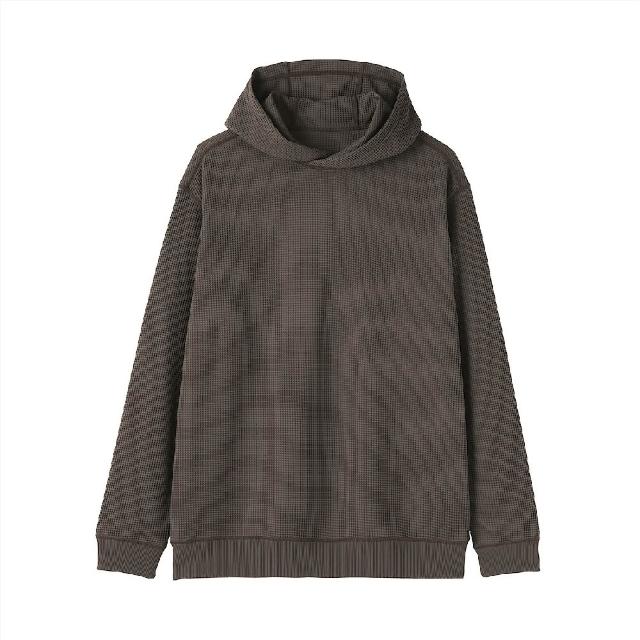【MUJI 無印良品】男鬆餅紋連帽上衣(柔白/淺灰/黑色/深摩卡棕)