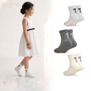 【D&G】6入組-蝴蝶結童襪(17-21cm)( D600 短襪 透氣 彈性)