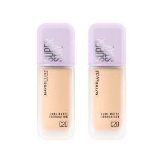 【MAYBELLINE 媚比琳】裸霧光持久水粉底 SPF12 PA+++ 2入 #小方胖