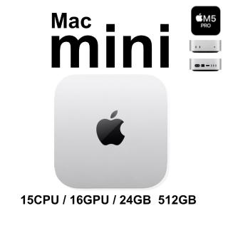 【Apple】Mac mini M5 Pro晶片 15核心CPU 16核心GPU 24G 512G SSD