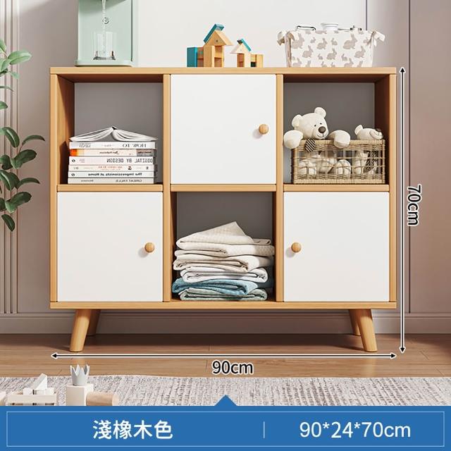 【靚白家居】奶油風格子櫃 寬90高70深24CM 電視櫃(收納櫃 置物櫃 隔間櫃 屏風櫃 收納 展示櫃 櫥櫃)