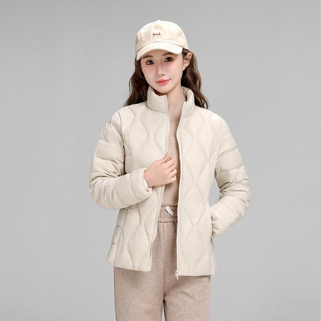 【巴黎精品】買一送一 現貨限搶 真羽絨90%白鴨絨輕羽絨外套羽絨衣保暖夾克立領連帽女外套2款a1hd10