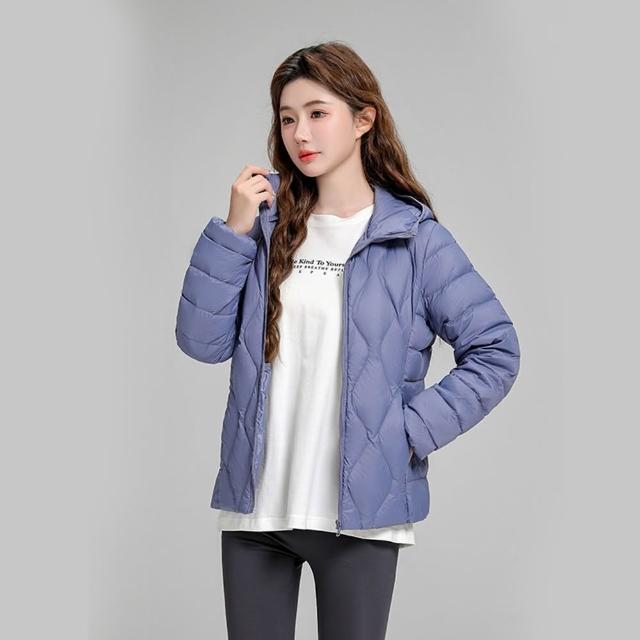 【巴黎精品】買一送一 現貨限搶 真羽絨90%白鴨絨輕羽絨外套羽絨衣夾克-保暖修身連帽女外套6色a1hd10