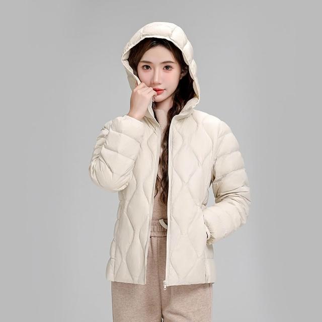【巴黎精品】買一送一 現貨限搶 真羽絨90%白鴨絨輕羽絨外套羽絨衣夾克-保暖修身連帽女外套6色a1hd10