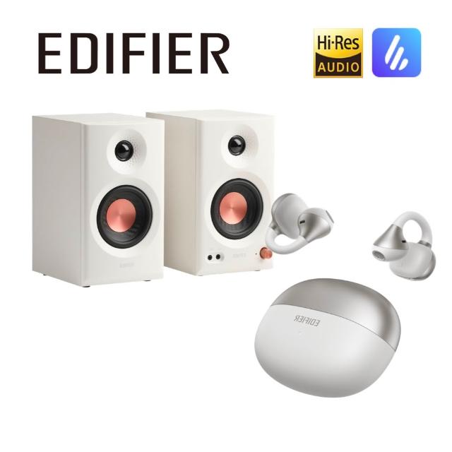 【EDIFIER】MR3 2.0 監聽喇叭 + Comfo Bass 開放式耳夾藍牙耳機（IP55 防塵防水藍牙耳機｜多點連接）