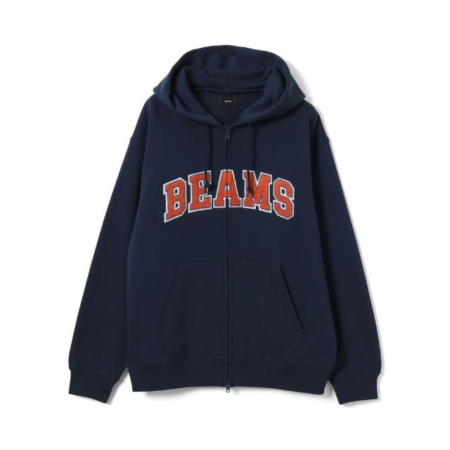 【BEAMS】官方旗艦館 BEAMS / 男裝 BEAMS LOGO BASIC 拉鍊 連帽衛衣