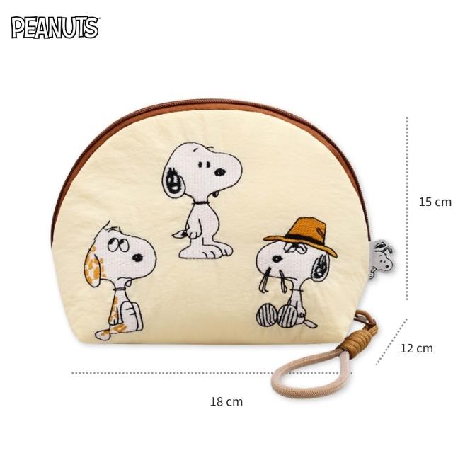 【PEANUTS】雙11 正版授權SNOOPY史努比刺繡貝殼包化妝包收納包(閨蜜朋友女兒兒子送禮聖誕生日交換禮物)